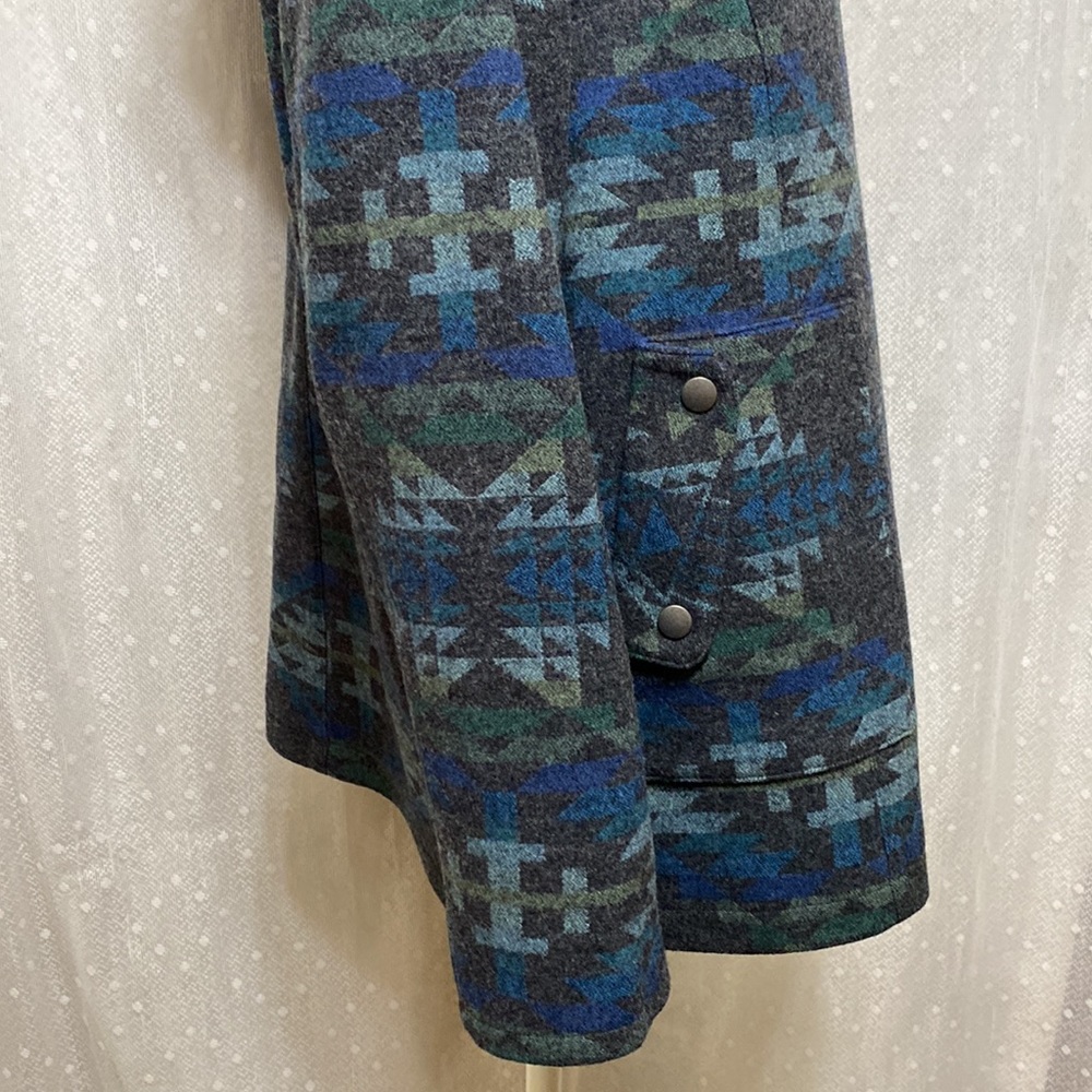 Pendleton Virgin Wool Snap Front Jacket In Blue/G… - image 6